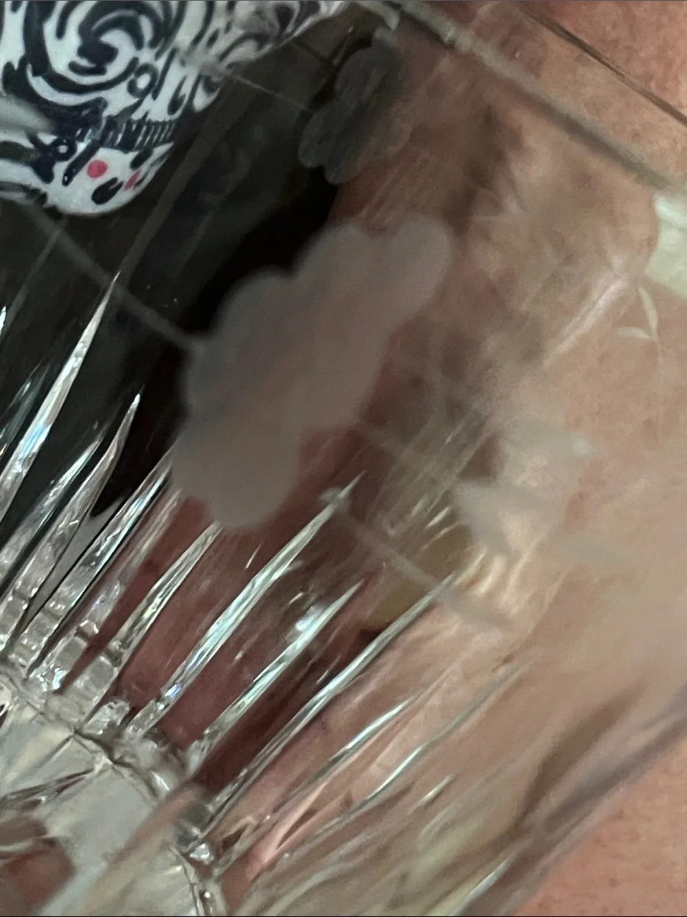 Weighted Glass Ice Bucket with Etching